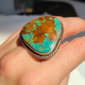 Massive kingman turquoise ring